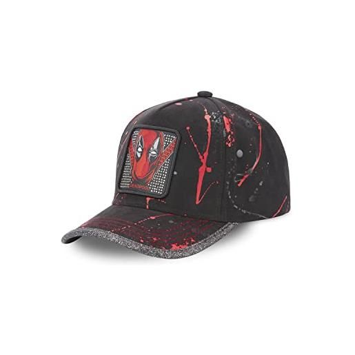 Capslab deadpool marvel black red splatter strapback cap - one-size
