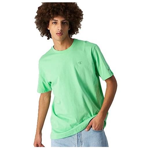 Champion rochester 1919 logo crewneck s-s t-shirt, verde menta (sgb), l uomo