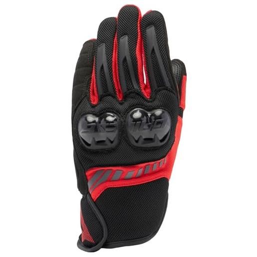 DAINESE - mig 3 air gloves, guanti moto estivi, tessuto ventilato, protezioni sulle nocche, touch screen, man, nero/rosso lava, xs