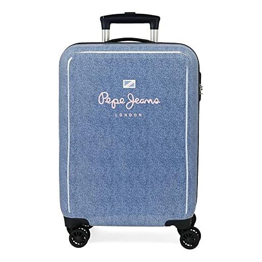 Pepe Jeans lena valigia da cabina blu 38 x 55 x 20 cm rigida abs chiusura a combinazione laterale 34 l 2 kg 4 ruote bagagli a mano, blu, taglia unica, valigia cabina