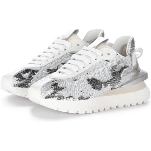 JUICE | sneakers pailettes bianco grigio