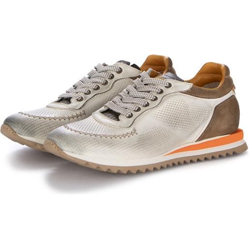 LORENZI | scarpe allacciate safari bianco marrone