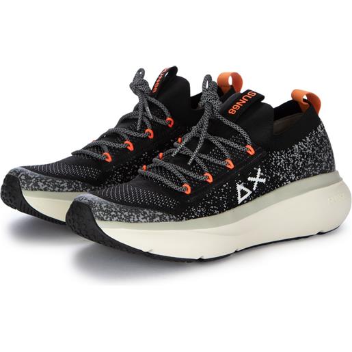 SUN68 | sneakers jupiter knit nero arancione