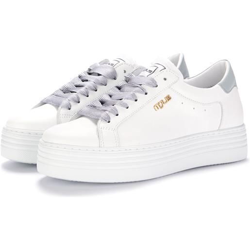 MJUS | sneakers anisette pelle bianco grigio