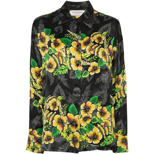 ERMANNO FIRENZE camicia a fiori - nero