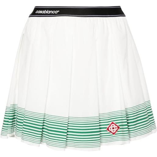Casablanca shorts effetto gonna plissettata a righe - bianco