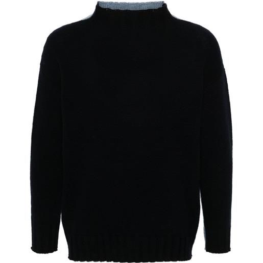 Tagliatore maglione con design color-block - blu