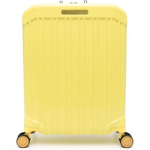 PIQUADRO logo-plaque four-wheels suitcase - giallo