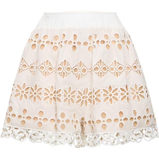 ELIE SAAB embroidered cotton & silk blend shorts