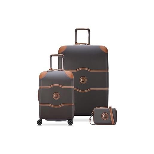 Delsey paris chatelet - valigia rigida con ruote girevoli, marrone cioccolato, 2 piece set 21/backpack, chatelet air 2.0 hardside bagaglio con ruote spinner