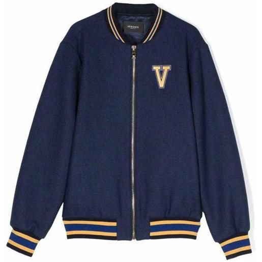 Versace Young giacca versace per ragazzo in misto lana blu