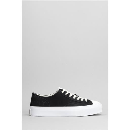 Givenchy sneakers city low in camoscio e tessuto nero