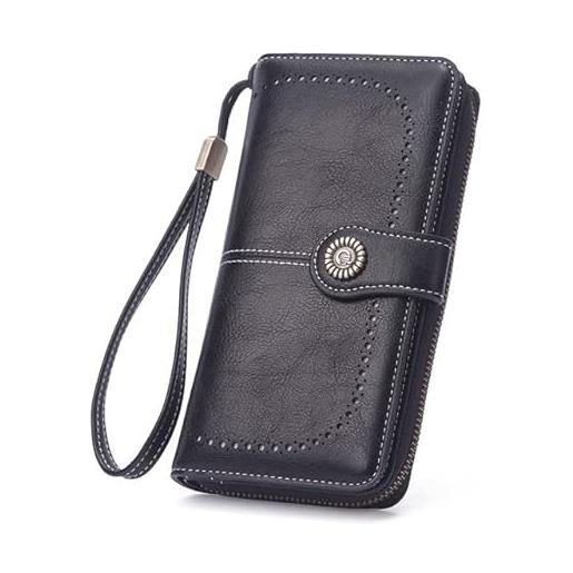 2chilly ibiza money pocket - portafoglio da donna in ecopelle, nero , länge: 19cm, breite 10cm, tiefe 3cm, moderno