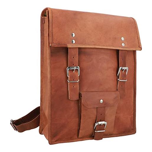 Gusti daypack leather - zaino joe zaino in pelle zaino per laptop vintage retro donna uomo marrone