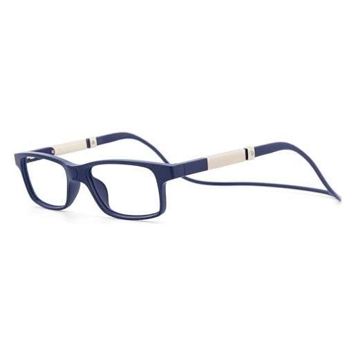 DIDINSKY occhiali da presbite con magneti e filtro anti luce blu. Occhiali graduati magnetici da lettura per uomo e donna con lenti antiriflesso. Indigo +1.5 - dikrik thyssen