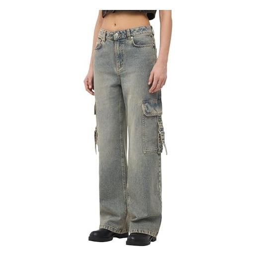 TERRANOVA donna jeans cargo effetto sabbiato. Vestibilità oversize