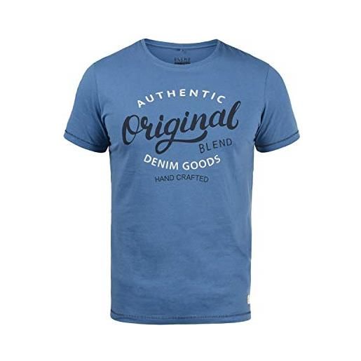 b BLEND blend florenz magliette t-shirt a maniche corte con stampa da uomo con girocollo taschino, taglia: s, colore: federal blue (74001)