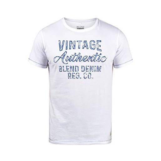 b BLEND blend florenz magliette t-shirt a maniche corte con stampa da uomo con girocollo taschino, taglia: s, colore: white (70002)