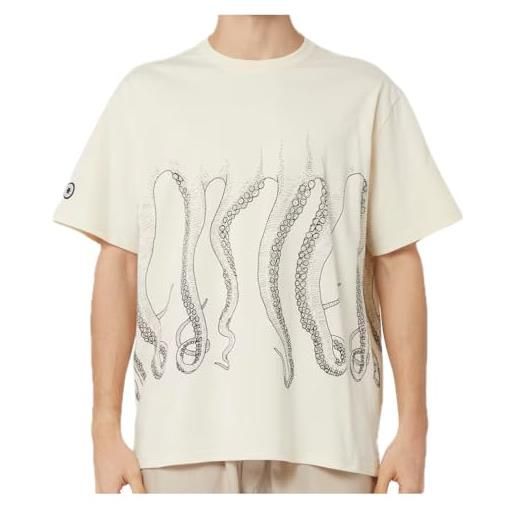 Octopus brand t-shirt outline tentacoli tee maglia uomo dusty white multi milano originale (s, nero)
