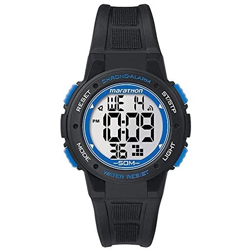 Timex tw5k84800 orologio da polso, quadrante digitale da uomo, cinturino in resina, nero/blu