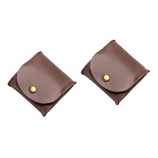GALPADA 2pcs sacchetto di immagazzinaggio mini portafoglio per gli uomini borsa della moneta di cuoio piccola borsa del cambiamento per le monete delle donne cassa della fede nuziale