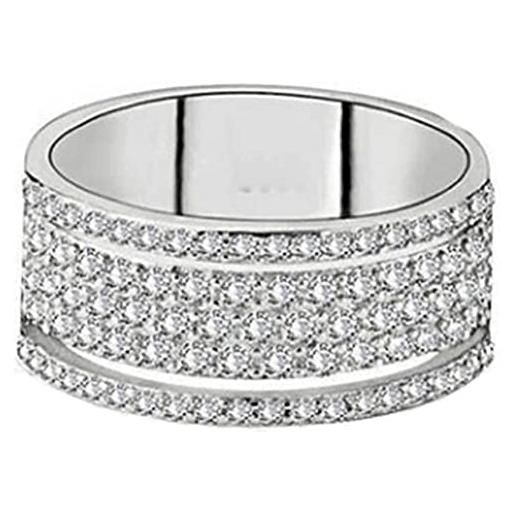 Hosuho anello di diamante brillante per donne, anello di zirconia, eternità, fidanzamento, 9