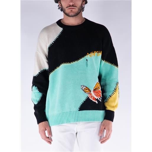 NAHMIAS maglione a girocollo butterfly intarsia uomo