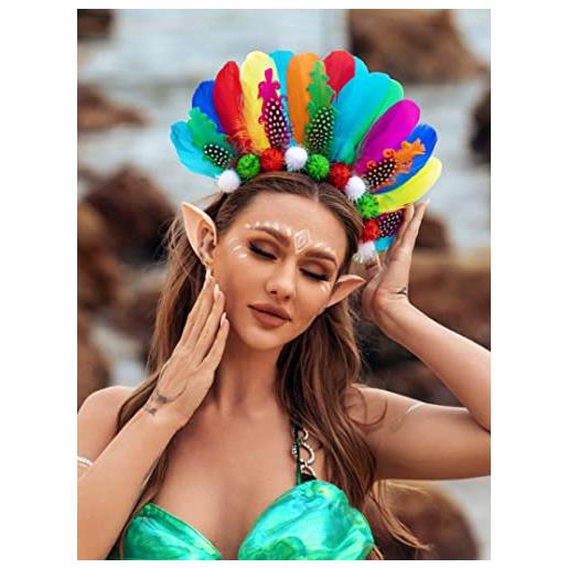 Fashband boho fasce piuma orgoglio fascia per capelli arcobaleno colorato pom poms accessori per capelli costume da festa copricapo gay per donne ragazze