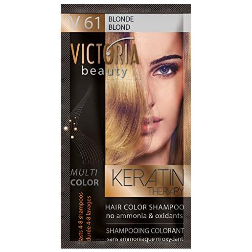 Victoria Beauty set di 6 shampoo coloranti, trattamento cheratina, senza ammoniaca