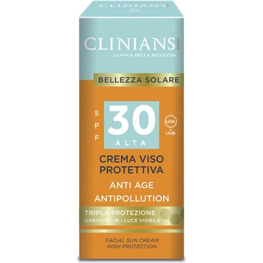 Clinians bellezza solare crema viso protettiva anti age antipollution spf 30 75 ml - -