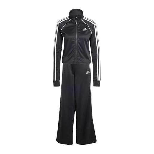 adidas teamsport track suit tuta, top: black/white bottom: black/white, xxl donna