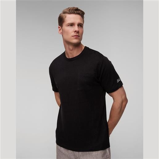 Mc2 Saint Barth t-shirt nera in lino da uomo Mc2 Saint Barth
