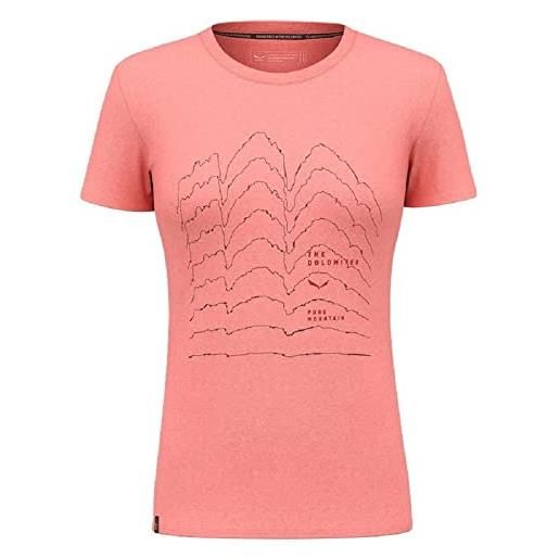 SALEWA maglietta pure skyline dry w, lantana rosa melange, s donna