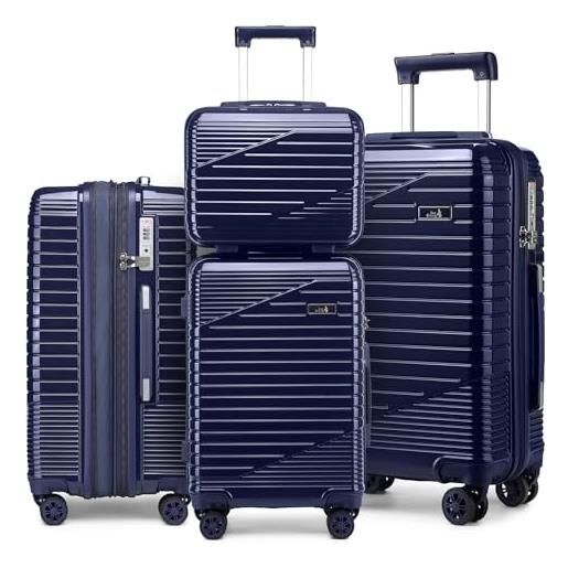 Sea choice set di bagagli 3 pezzi 24 valigia espandibile 76cm guscio rigido valigia trolley in policarbonato 8 ruote rotanti valigia 4 pezzi s m l xl
