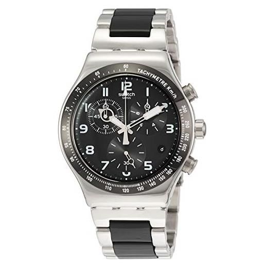 Swatch orologio cronografo quarzo uomo con cinturino in aluminio yvs441g
