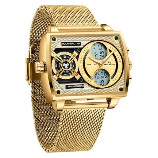 MEGALITH Orologio Cronografo Uomo Elegante Orologio Uomo Acciaio