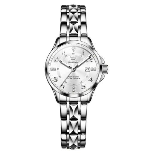 Raitown orologio da donna in acciaio inossidabile quarzo impermeabile quadrante da 30mm e scala digitale regalo di moda orologi donna disponibile in argento oro e nero