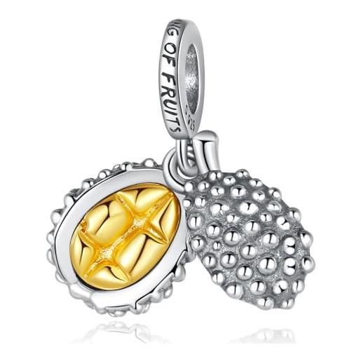 HAEPIAR s925 sterling silver charm per bracciale collana charm dangle frutto durian regali per donne