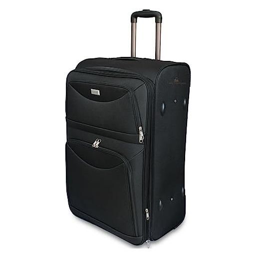 Valigeria.shop valigia ormi bagaglio a mano da cabina piccola m 55x35x20 media l 64x41x27 grande xl 72x46x30 espandibile resistente con 2 ruote (l(64x41x27), nero)