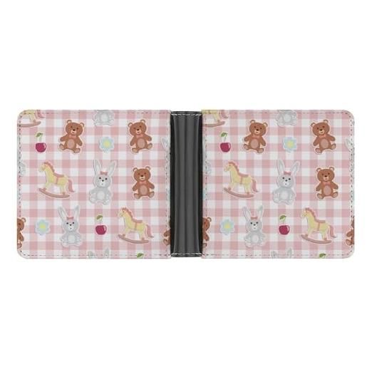 SFZPVMP coniglietto orso fiori donna portafoglio mini portamonete carte credito con porta monete