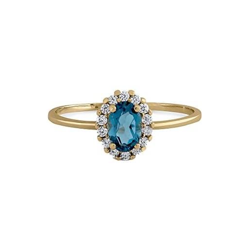 Bea Soldado anello rosetone london blue in taglia 14. Anello di impegno da donna in oro 9k. , oro giallo, oro giallo