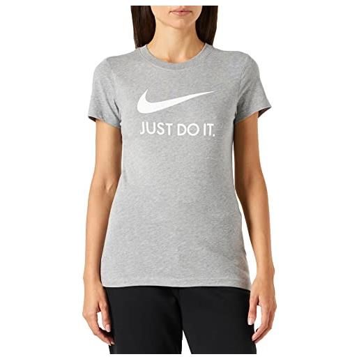 Nike w nsw tee jdi slim t-shirt, donna, dk grey heather/white, xs
