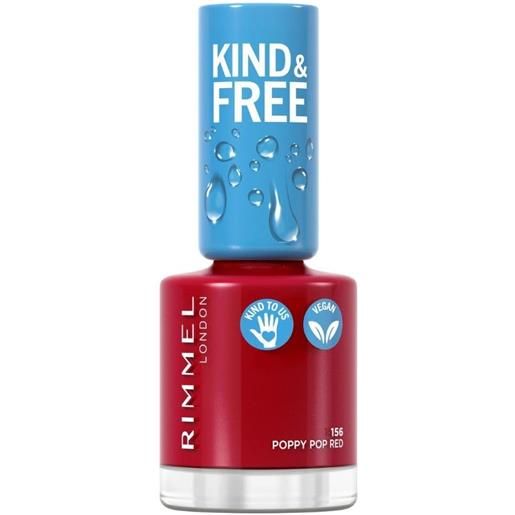 Rimmel kind & free smalto formula a base naturale tonalità 156 poppy pop red 8ml Rimmel