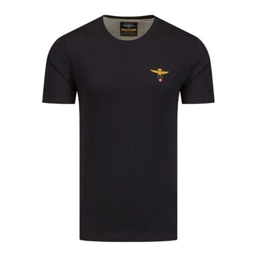 Aeronautica Militare t-shirt manica corta con logo ricamato sul petto 241ts1580j372 blu scuro blu