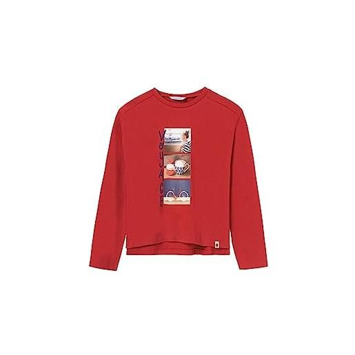 Mayoral shirt m/l grafica per bambine e ragazze rosso 10 anni (140cm)