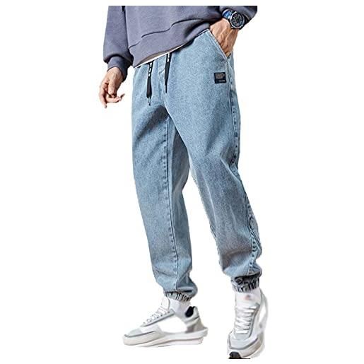 WJANYHN jeans pantaloni taglie forti da uomo fertilizzante da uomo plus plus pantaloni con corsetto elastico in vita pantaloni casual larghi