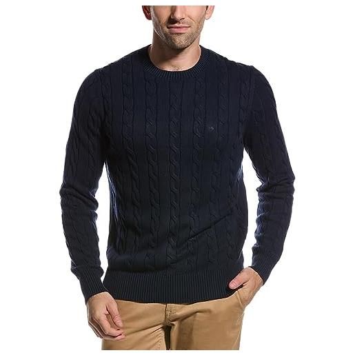 Brooks Brothers maglione girocollo in cotone da uomo, navy, small/medium