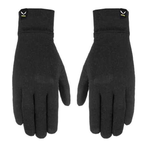 SALEWA vetro liner gloves guanti, black-out, m unisex-adulto