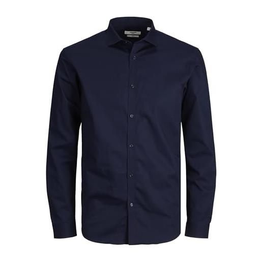 JACK & JONES jprblacardiff-maglietta l/s noos maglia, navy blazer/fit: slim fit, xs uomo