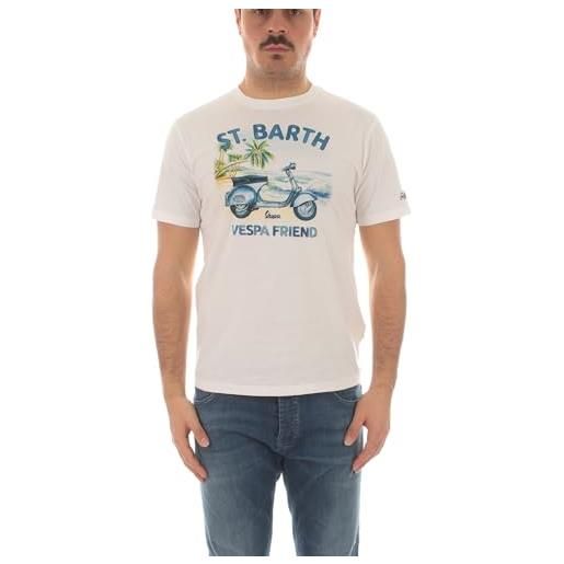 Saint Barth mc2 saint barth t-shirt uomo in cotone vespa bianco - x-large